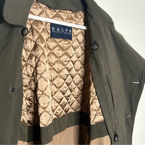 Lauren Ralph Lauren Trench Coat Jacket Wool Lined Removable Button Up Belted 40R - Picture 3 of 9